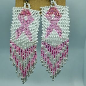 Handmade Native beaded hanging earrings